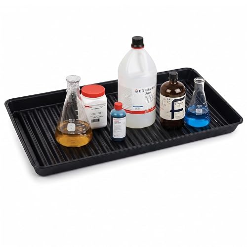 Eagle Spill Containment Utility Tray, 5 Gallon Sump, Made in USA, Black | High-Density Polyethylene Secondary Containment Tray, Perfect for Small Spill Control, 36.25" x 18.25" x 2.38"