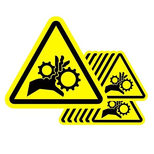 Triangular Pinch Point Safety Stickers, 2 Inch, 60 Pcs | Pinch Point Industrial Safety Warning Labels Caution Pinch Point Keep Hands Clear Safety Stickers
