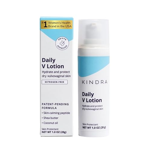Kindra Daily V Lotion - for Dryness, with Hyaluronic Acid - 60 Applications | OBGYN-Recommended for Vaginal Dryness & Itch with Hyaluronic Acid, Odor Support, Estrogen-Free, pH-Balanced Feminine Care