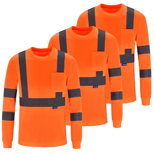 A-SAFETY Safety Shirt,High Visibility Work T Shirt Long Short Sleeve Class 3 (XS-6XL)