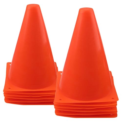 Mirepty 7 Inch Plastic Traffic Cones Sport Training Agility Marker Cone | for Soccer, Skating, Football, Basketball, Indoor and Outdoor Games