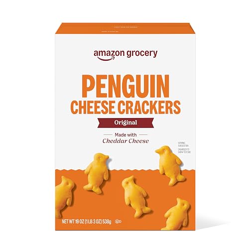 Amazon Grocery, Penguin Cheese Crackers, Made with Cheddar Cheese, 19 Oz