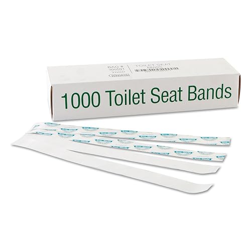 Packaging Dynamics Bagcraft 300591 Sani/Shield Printed Toilet Seat Band, Paper, Blue/White, 16" Wide x 1-1/2" Deep (Case of 1000)