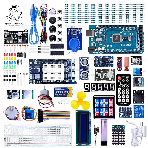 ELEGOO Mega 2560 R3 Project The Most Complete Starter Kit with Tutorial | Compatible with Arduino, Ultimate Starter Kit, PDF Tutorial, 35+ Guided Projects, 200+ Components, Sensors, Displays, Motors