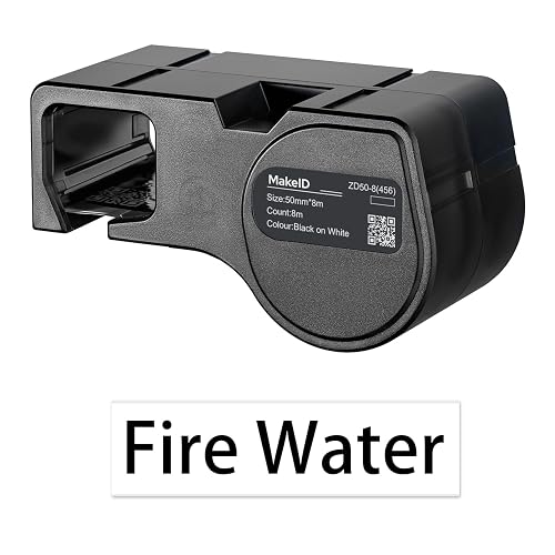 MakeID D50 All-Weather PET Label Cartridge for Indoor/Outdoor Component and Equipment Labeling, Safety Identification, Asset Tracking, Electrical Labeling - for D50 Label Printer