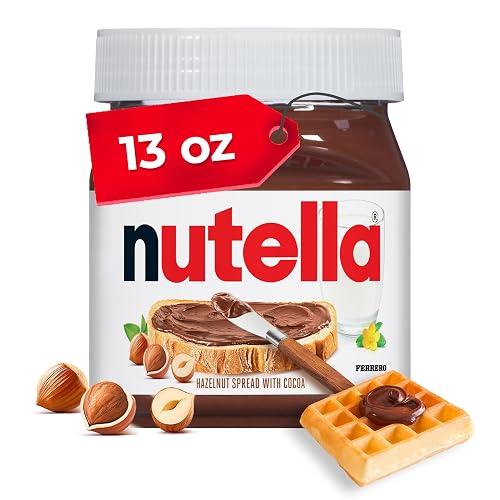 Nutella Creamy Hazelnut Spread with Cocoa, 13 oz | Nutella spread is a breakfast favorite for toast and pancakes, on desserts and with snacks