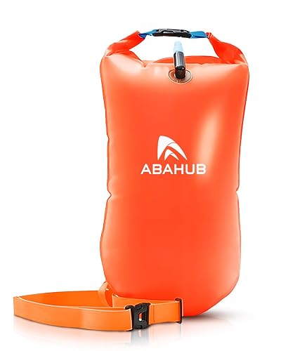 Abahub Swim Buoy Safety Tow Float Swim Bubble for OpenWater | Be Bright, Be Seen, Be Safer for Open Water Swimmers and Triathletes During Outdoor Swimming High Visibility Buoy