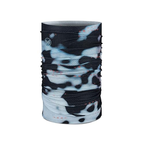 BUFF CoolNet UV Neck Gaiter, UPF 50 Sun Protection, Breathable, Versatile, Quick Dry Face Mask, Black & Blue, Adult Size