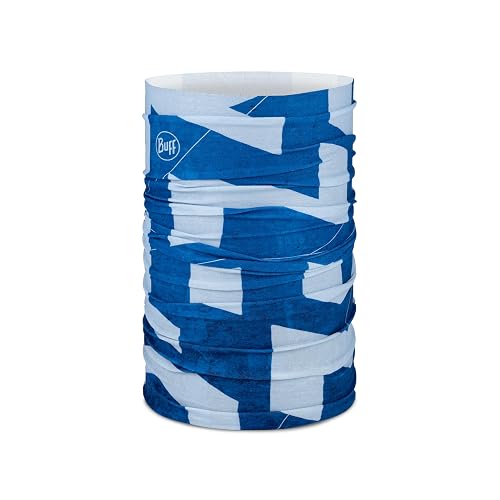 BUFF CoolNet UV Neck Gaiter, UPF 50 Sun Protection, Breathable, Versatile, Quick Dry Face Mask, Black & Blue, Adult Size