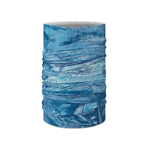 BUFF CoolNet UV Neck Gaiter, UPF 50 Sun Protection, Breathable, Versatile, Quick Dry Face Mask, Black & Blue, Adult Size