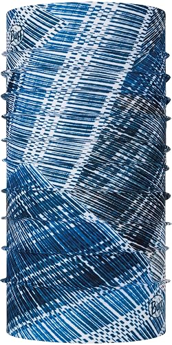 BUFF CoolNet UV Neck Gaiter, UPF 50 Sun Protection, Breathable, Versatile, Quick Dry Face Mask, Black & Blue, Adult Size