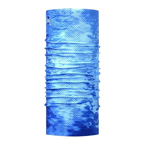 BUFF CoolNet UV Neck Gaiter, UPF 50 Sun Protection, Breathable, Versatile, Quick Dry Face Mask, Black & Blue, Adult Size