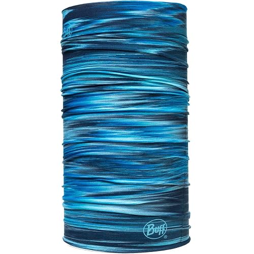 BUFF CoolNet UV Neck Gaiter, UPF 50 Sun Protection, Breathable, Versatile, Quick Dry Face Mask, Black & Blue, Adult Size