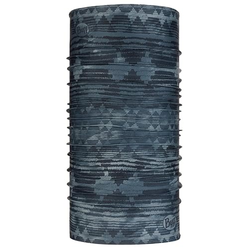 BUFF CoolNet UV Neck Gaiter, UPF 50 Sun Protection, Breathable, Versatile, Quick Dry Face Mask, Black & Blue, Adult Size