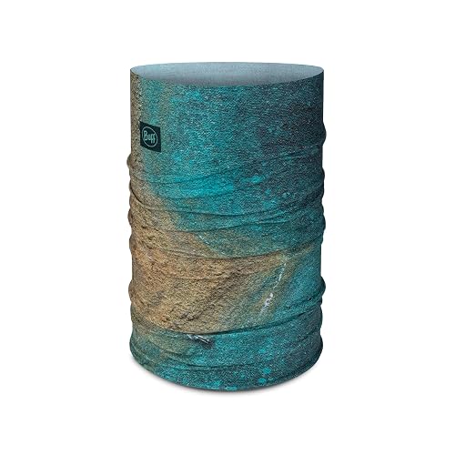 BUFF CoolNet UV Neck Gaiter, UPF 50 Sun Protection, Breathable, Versatile, Quick Dry Face Mask, Black & Blue, Adult Size