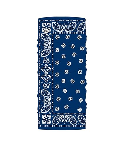 BUFF CoolNet UV Neck Gaiter, UPF 50 Sun Protection, Breathable, Versatile, Quick Dry Face Mask, Black & Blue, Adult Size