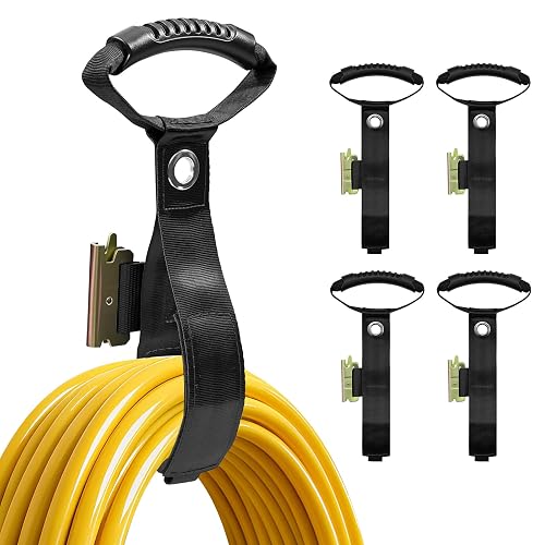 4 Pack 17" Hook & Loop Closure Etrack Extension Cord Organizer | E-track Rail Accessories Storage Straps Extension Cord Holder for Keep Cords, E Track, Hoses, Ropes, Cables Organized