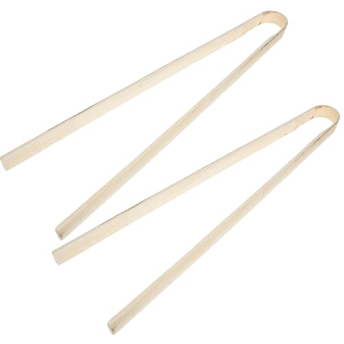 2pcs Bamboo Trash Clamp Gripper Tool for Household Cleaning | Khaki Finish, Non-skid Design, Outdoor Cleanup Use, Suitable for Elderly and Daily Pickup Tasks