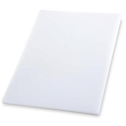 Winco 15" x 20" White Cutting Board | Dishwasher safe, Stain resistant, Foodservice, Great for Charcuterie, Cheese, Appetizers and Buffet Displays