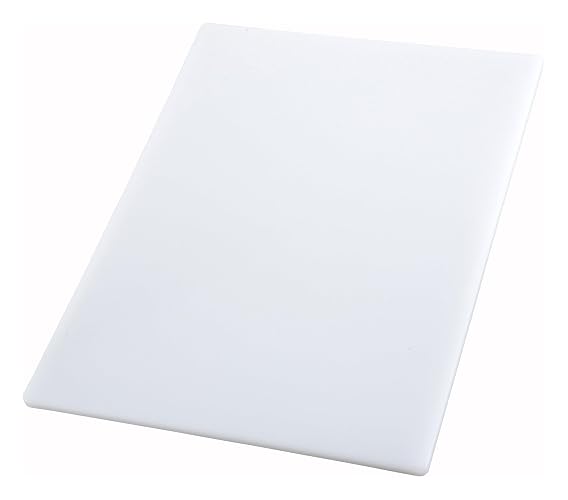 Winco 15" x 20" White Cutting Board | Dishwasher safe, Stain resistant, Foodservice, Great for Charcuterie, Cheese, Appetizers and Buffet Displays