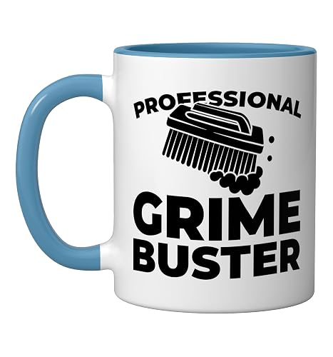 Cleaner Housekeeping Janitorial - Sanitation Cleaner Ceramic Mug, Blue/White
