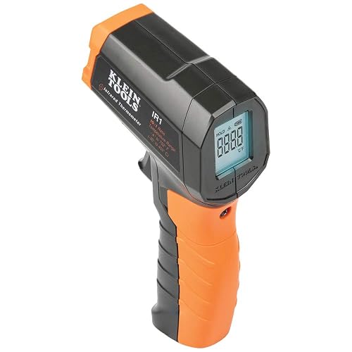 Klein Tools IR1 Infrared Thermometer with Targeting Laser, Auto-Hold, More | Digital Laser Gun is Non-Contact Thermometer with a Temperature Range -4 to 752-Degree Fahrenheit, Optical Resolution 10:1