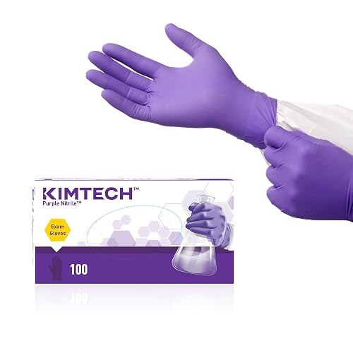 Ansell Kimtech Purple Nitrile Disposable Exam Gloves, Size S, 100/Dispenser