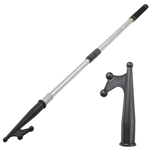 UEGHNS Telescopic Boat Hooks, docking telescopic pole stainless steel reinforced tube retractable and adjustable to hook at will sponge handle non-slip design must-have boat accessories