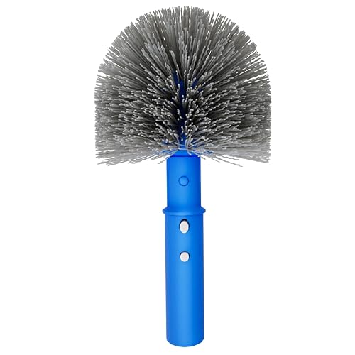 TidyMister Small Pool Brush Head for Cleaning Narrow Corners Steps, Stiff Wavy Bristles Round Brush Scrubber for Above Ground & Inground Pools, Cobweb Brush