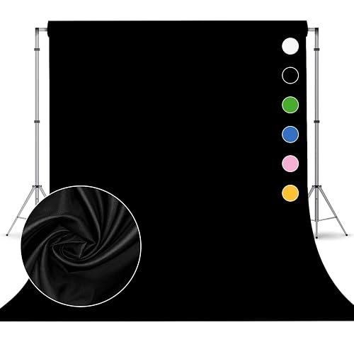 Black Photo Backdrop for Photoshoot, Fabric 8x10ft | Versatile Studio Photo Backgrounds, Non Reflective, Easy to Use, for Portraits, Product, Party, Video Creation