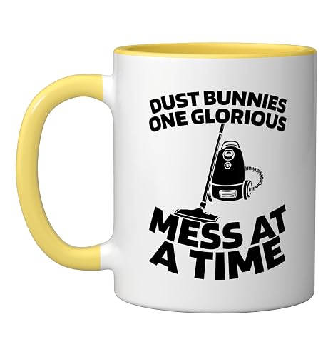 Cleaner - Janitorial Sanitation Housekeeping Cleaner Ceramic Mug, Yellow/White