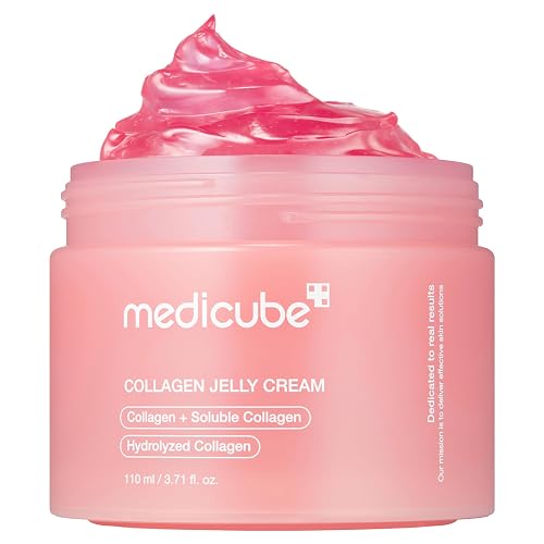 medicube Jelly Cream with Collagen & Niacinamide, 3.71 fl.oz | Freeze-Dried Hydrolyzed Collagen for Skin Barrier Hydration & 24H Glow - Plumper, Firmer looking skin, 3.71 fl.oz
