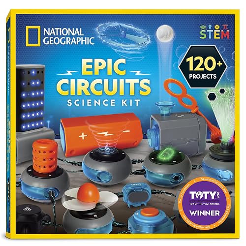 National Geographic Circuit Kit for Kids with 120 Electrical Projects | Electronics Kit, Circuit Board Building, Electricity Experiments, Electrical Projects, STEM Toy, Birthday Gift