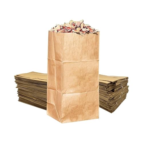 Rocky Mountain Goods Yard Waste Bags - Large 30 Gallon Brown Paper Leaf Bags for Yard/Garden/Lawn - Environmental Friendly - Tear Resistant - Heavy Duty - 2 Ply Self Standing (Pack of 5)