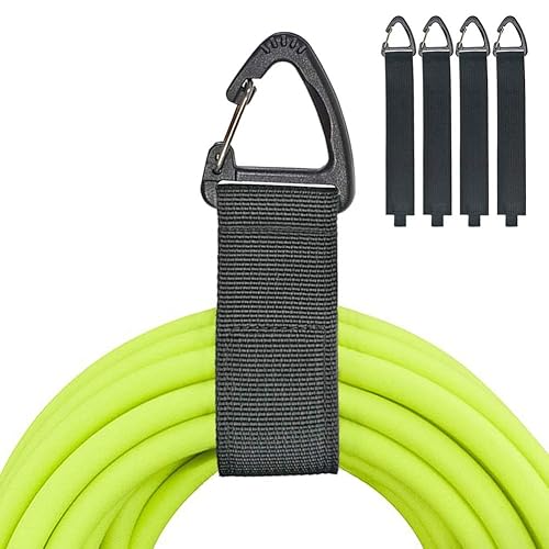 ZTSXLLIM Extension Cord Holder Organizer, Garage Organization and Storage | 4 Pack,16-Inch Extension Cord Wrap Strap, Extension Cord Hanger with Carabiner, Holds Up to 50 lbs, electrical cord organizer