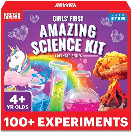 Doctor Jupiter Girls' First Amazing Science Experiments Kit for Ages 4+ | Birthday Gift Ideas for Girls 4, 5, 6, 7, 8 Year Olds, Science Kits for Kids Ages 5-7, STEM Educational Toys