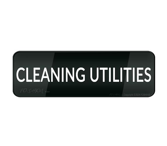 Janitorial Cleaning Supply Station Self Adhesive Acrylic Plaque 3×9 Inche Self Stick Plate For Restaurant Hotel Sanitation Gear Storage Back Wall Marker