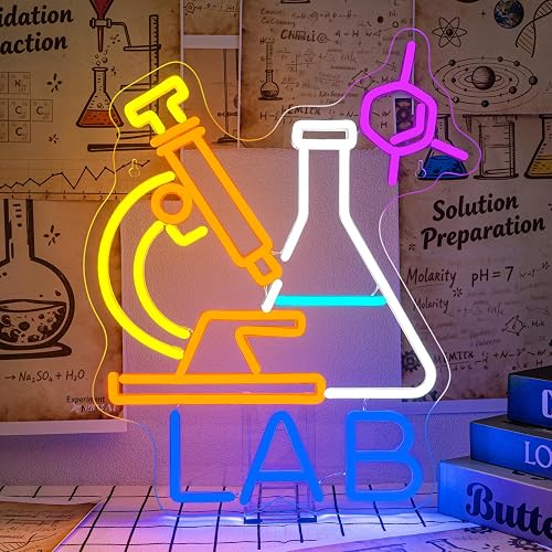 Chemistry LED Neon Sign LAB Equipment Light Up for Classroom Decoration | 15.5IN×12.6IN,Five level brightness adjustment,USB power,For Classroom,School,Chemistry Lab,Teacher,Students,Science Lovers