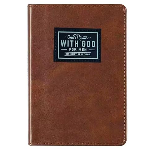 Joicim 2026 One minute WITH GOD for men, 365 days of daily prayer brown book, Bible prayer Faux Leather Journal