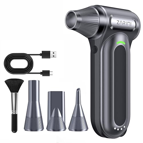FAOGO Compressed Air Duster, 170,000 RPM Handheld Electric Air Duster with Brushless Motor, 4-Speed Cordless Rechargeable Air Blower for Keyboard, PC, Car, Electronics, Canned Air Alternative
