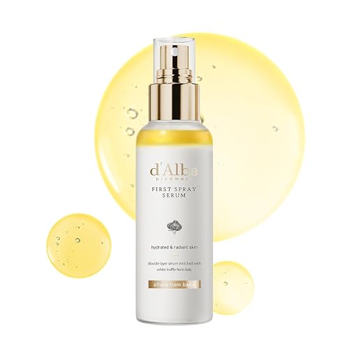 d'alba Piedmont Italian White Truffle First Spray Serum (3.38 fl oz) | Vegan Skin Care, Hydrating Face Moisturizer, Cakey Makeup Fix, Glow Serum for Radiant Skin, Non Comedogenic, Korean skincare