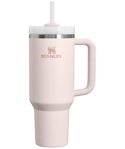 STANLEY Quencher H2.0 Flow State Tumbler, 40 oz, Rose Quartz 2.0 | Handle and Straw | 3-Position Lid | Cup Holder Compatible for Travel | Insulated Stainless Steel Cup | BPA-Free