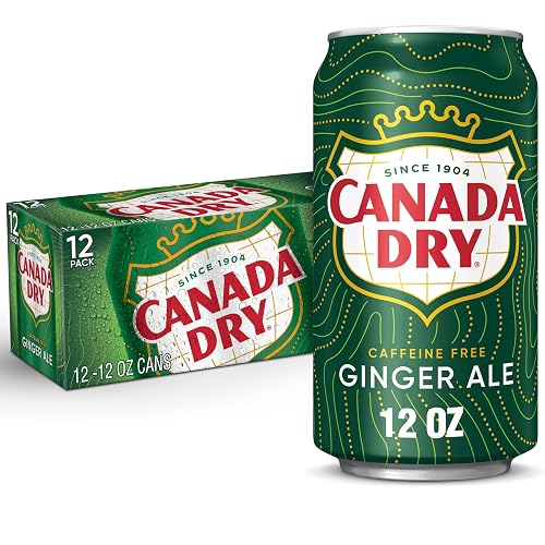 Canada Dry Ginger Ale Soda, 12 Oz Cans, 12 Count | Caffeine-Free, Crisp Refreshing Taste, Perfect Cocktail Mixer, Bubbly Flavor, Enjoy Any Time of Day, Carbonated