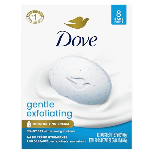 Dove Gentle Exfoliating Beauty Bar Soap , Renewing 8 Count 3.75 oz | For exfoliating care, Helps smooth dull skin, With plant-based cleansers, Sulfate-free