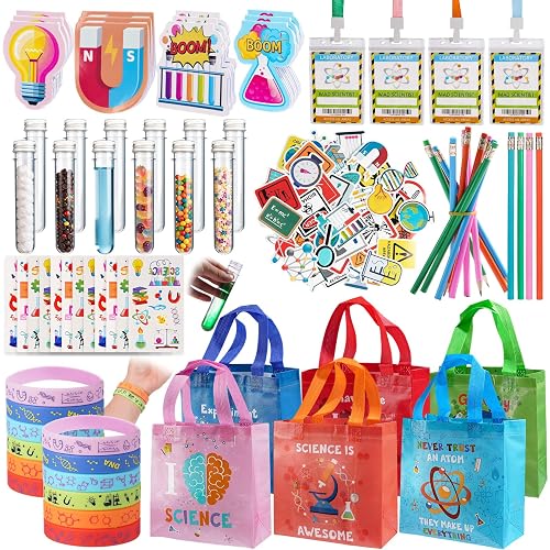 Vanblue 134 Pcs Science Party Favors Science Birthday Decorations for Kids | Laboratory Themed Birthday Goodie Bag Stuffers, Back to School Classroom Rewards Pinata Filler