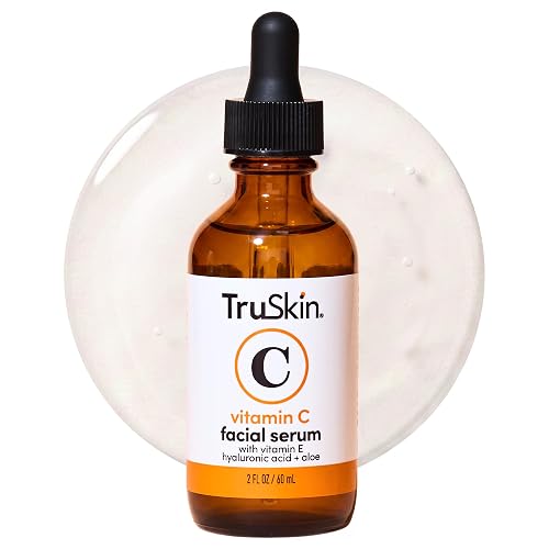 TruSkin Brightening Vitamin C Serum for Face with Hyaluronic Acid, 2 fl oz | Anti aging face serum with Vitamin E to improve the look of dark spots, fine lines, skin tone & support radiant-looking skin