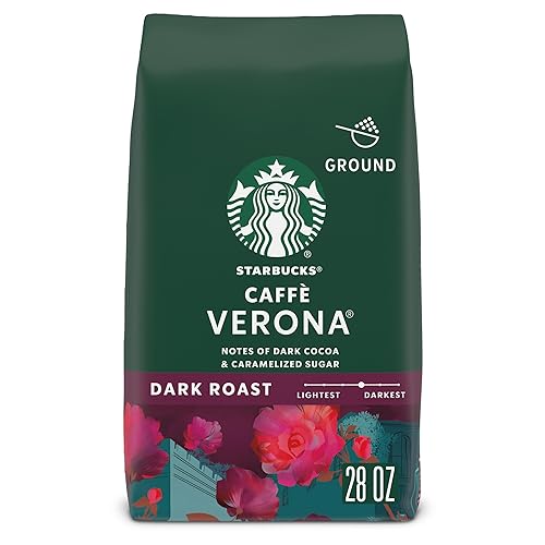 Starbucks Ground Coffee Caffè Verona Dark Roast, 28 oz Bag | 100% Arabica ground coffee; Dark Roast Caffè Verona; 1 bag, 28 oz