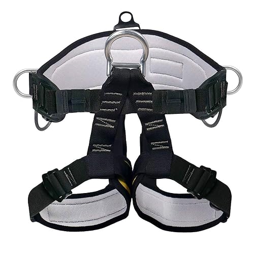 X XBEN Thicken Climbing Harness, Protect Waist Safety Harness Gear, Wider Half Body Harness for Roofing Fire Rescuing Rock Climbing Rappelling Tree Climb