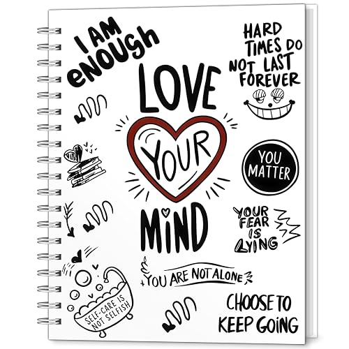Mental Health Journal, Inspirational Quote Note book, Motivational Mood NoteBook for Women, Stress Relief Affirmation NoteBook, Feelings & Emotions Writing Book, Self Care Diary Gifts for Women