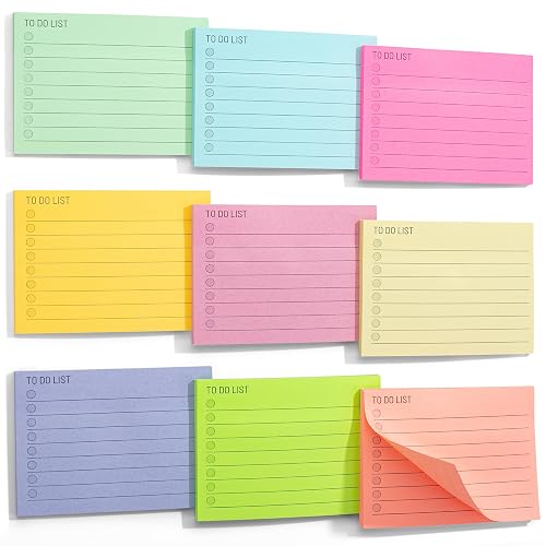 Mr. Pen- to Do List Sticky Notes, 3"x4", 9 Pads, 360 Sheets | Lined Checklist Sticky Pads with Smooth Writing, Easy Peel-Off, Thick Paper for Planning, Office, School & Daily Tasks